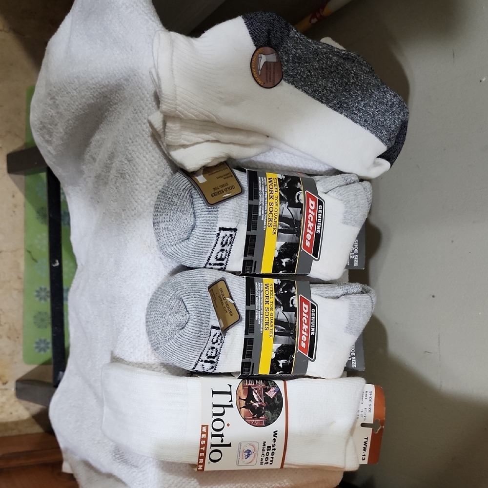 thorlo And Dickes Men's White and Gray Socks